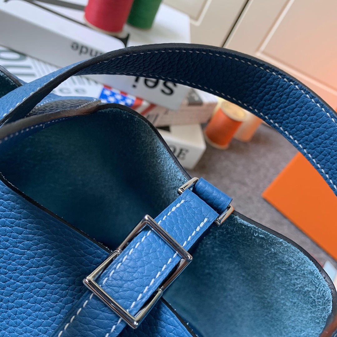 에르메스 피코탄18 블루 은장 끌레망스 가죽